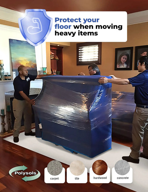 Temporary Floor Protection For Construction 39.5 Inch By 100 Foot Self Adhesive No Tape Required Easy To Install Reusable Floor Covering 