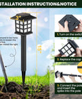 8 Pack LED Solar Outdoor Lights Waterproof For Garden Pathway Driveway And Yard Auto On At Night installation guide