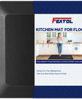 Extra Thick Anti Fatigue Standing Mat For Home And Office, 24 X 70 Inches, Ergonomic Standing Desk Mat with woman standing in kitchen