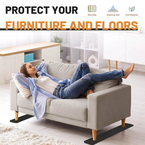Four Piece 30 Inch No Slip Furniture Pads That Keep Recliners Sofas Couches Chairs From Sliding And Scratching On Hardwood Floors And All Floor Surfaces