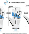 Glove size guide for Grip Alignment Training Golf Glove With Non Slip Silicone Palm For A Lockdown Swing, Visual Indicators And Knuckle Cues For Perfect Grip Every Time, Medium Large