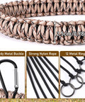 Close-up of Waterfowl Tote With 12 Drops Slip Ring And Paracord showing sturdy metal buckle and strong nylon rope.
