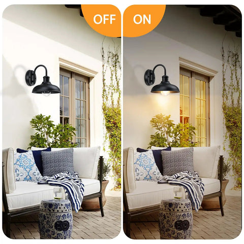 Rustic Farmhouse Outdoor Barn Lights With Curved Arms For Porch Black Matte Finish Outdoor Wall Lanterns With Industrial Charm And Weather Resistant Build For Patio And Entryway, on/off patio wall lamp
