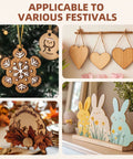 Six-pack oak plywood sheets, unfinished; assorted craft shapes for ornaments, including snowflake, hearts, and bunnies.