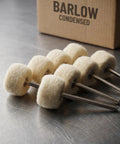 50 Piece Wool Polishing Buffing Wheels For Drill Attachments With White Cashmere Felt on metallic surface