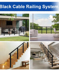 100 Pack Top Shelf Beveled Cable Railing Grommets 30 Degree Rubber Protector Sleeves For Metal And Wooden Posts Fits 1 8 5 32 And 3 16 Inch Stainless Steel Cable No Sweat Install displayed on decks and stairs.