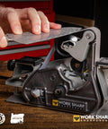 Ken Onion Edition Knife And Tool Sharpening System Mk2 with adjustable angles and blade grinding attachment on a benchtop.
