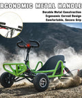 Gas Powered Off Road Go Kart For Adults And Teens With 63cc 2.5HP Engine showcased off-roading on rugged terrain with ergonomic handle.