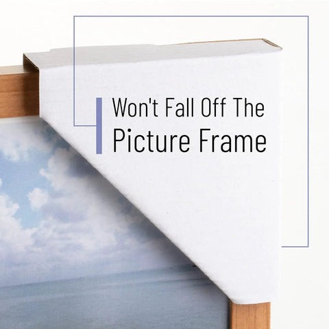 Adjustable Cardboard Corner Protector for Shipping and Packing Edges fits one inch frames, shown installed on a picture frame.