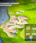 AI Powered Golf GPS Speaker With Touchscreen Yardages, Hazards And Music, 42,000+ Courses displayed with hazard distances