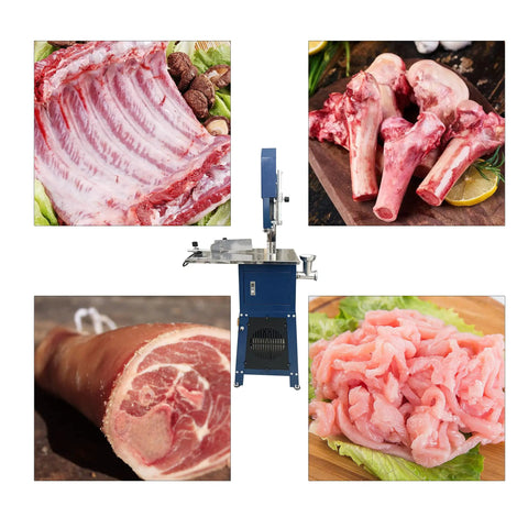 Two In One Bone Saw With Meat Grinder Heavy Duty Stainless Steel Cutter with images of meat cuts, commercial use