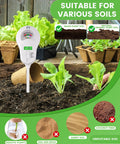 6 In 1 Soil Tester With Three Probes For Moisture, PH, Fertility, Sunlight, Temperature And Humidity in garden setting