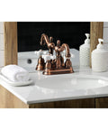 Antique Copper 4-Inch Centerset Bathroom Faucet In Solid Brass With Durable Washerless Cartridge on deck mount