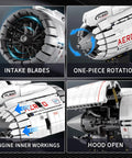 Realistic Turbofan Aircraft Engine Model Kit With Motor Build Your Own Engine STEM Project For Teens And Adults 14 Plus 1786 Piece