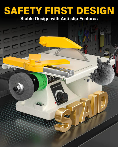 Lapidary Saw For Jewelry Making And Rock Cutting With Pro Grade Upgraded Diamond And Woodworking Blades 0 To 10000 RPM