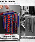 12 Piece Magnetic Socket Organizer Set For Quarter Inch, Three Eighths Inch, And One Half Inch Drive SAE And Metric, modular storage