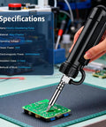 Automatic Desoldering Pump with Pro Grade Power, Solder Sucker Vacuum in use on a circuit board, showcasing its desoldering capability