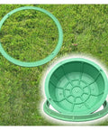 Invisible Round Manhole Covers Durable Resin Sewer Lids For Outdoor Use Hidden Drainage Solution For Community Gardens Parks And Lawns Weather Resistant Heavy Duty Up To 300 Kg shown on grassy terrain