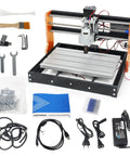 Upgraded 3018 PRO CNC Router Engraving Machine with E Stop and Limit Switches 10000 RPM Spindle 300x180x45mm Work Area Aluminum Frame