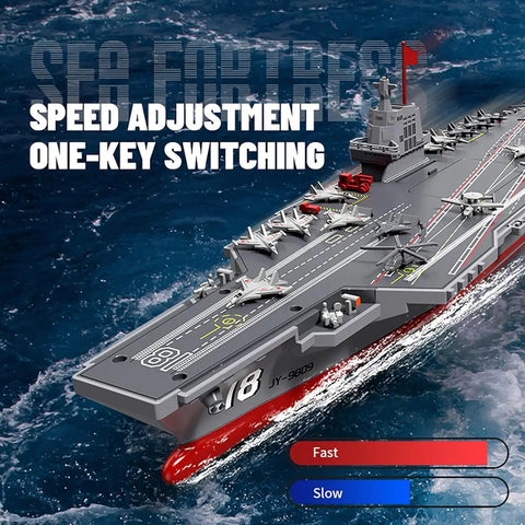 40cm RC Warship Boat For Newbies With 4WD Dual Motors And 2.4GHz Control, aircraft carrier design on water