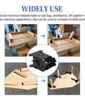 Image showing Badass Snap Lock Hinge Brackets For Tables And Bed Frames used in various furniture applications and assemblies.
