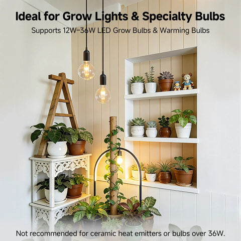 2 Pack Plug In Hanging Light Cord With Switch 15 Foot Pendant Light Cord With Lamp Socket Black Do It All Ceiling Light Kit over indoor plants