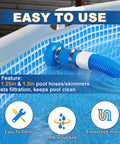 Must Have Pool Vacuum Hose Adapter Kit Compatible With Adapter B showing installation in above-ground pool skimmer