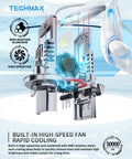 Hella Bright H13 Led Bulbs With Turbo Cooling Fan Wireless H13/9008 Fog Light Kit showing 6063 aluminum and high-speed fan for cooling
