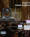 4K AI Auto Tracking PTZ Camera With 3X Optical Zoom And 93 Degree Wide Angle for video conferencing and church worship