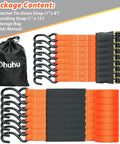 Heavy Duty Ratchet Tie Down Straps 8 Pack 15 Ft Each 500 Lb Load Capacity 1500 Lb Break Strength Cargo Straps Orange