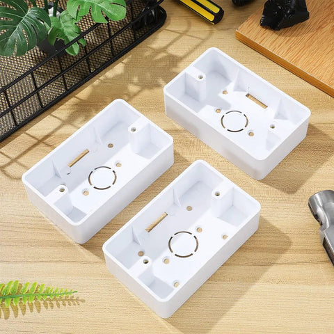 Low Profile Wall Outlet Box For Easy Home Wiring Install No Fuss Junction Box Made From Durable ABS Plastic For Safe Reliable Electrical Connection Everyday Use, 3-pack