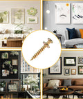 15 Piece Heavy Duty Picture Hangers With Double Headed Screws Rock Solid Drywall And Wood Wall Hooks 100 Lb Capacity in living room