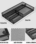 Compact Black Desk Drawer Organizer Tray With Four Compartments For Office And Home Use Non Slip Drawer Organizer Tray