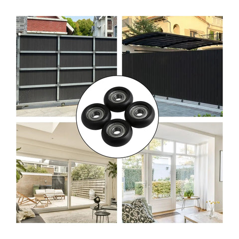 Heavy Duty Sliding Pulley Wheels Featuring Super Glide Action Engineered From Rock Solid Plastic And Steel Ball Bearings For Door Window Tracks Black Rolling Casters Pack Of Four Built Tough To Move Loads No Hassle