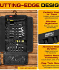 Open Roll Up Ride Ready Motorcycle Tool Roll Bag Pouch And Wrench Organizer with tools, showing organization features