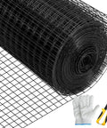 Rugged Vinyl Coated Galvanized Hardware Cloth Kit 36x50 With 1x1 Mesh 16 Gauge Welded Wire Tough-As-Nails Pliers And Gloves Ideal For Garden Fencing And Pet Enclosures Black