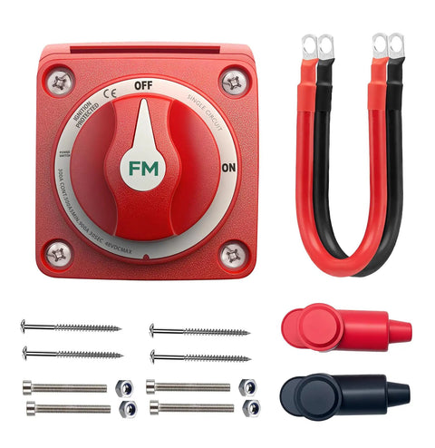 Beefed Up 300A Waterproof Battery Disconnect Switch 12V To 48V On Off Kill Switch For Marine RV Car Boat Truck ATV UTV with cable.