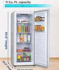 Workhorse 11 Cubic Feet Convertible Freezer And Refrigerator With Quick Temp Switch showing spacious interior with organized shelves.