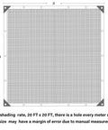Shade Cloth 70 Percent, 20x20 Ft Heavy Duty Durable Mesh Tarp With Grommets, shown flat with taped edges and grid pattern.