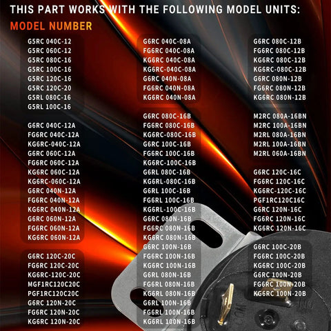 Air Pressure Switch 1.74 In WC Replacement for Intertherm and Miller HVAC Gear, model compatibility list shown