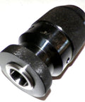 Keyless Drill Chuck With R8 Shank Adapter For Drill Press And Lathe, Self Tightening Grip No Key Needed, black metallic finish