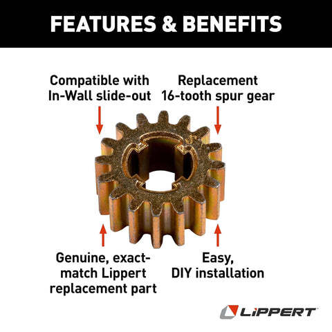 16 Tooth RV Slide Out Spur Gear In Wall Replacement 16 DP 20 PA Restores Slide Out Functionality Quickly And Easily For Your Travel Trailer Or Motor Home