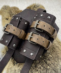 Medieval Faux Leather Double Back Sword Frog For Mercenary Cosplay Dope Adjustable Back Sword Holster With Classic Buckles