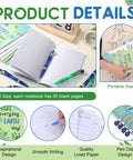 Earth Day Gift Bundle With Nine A5 Notebooks And Nine Globe Pens In Blue And Green, eco-friendly classroom swag details