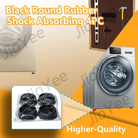 Anti Vibration Pad Set For Washer And Dryer Round Rubber Mats Noise Reducing Super Silent Stabilizer For Washing Machine Helps Cut Noise And Vibration On Hard Floors 4 Pack next to washing machine.