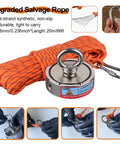 Double Sided Fishing Magnets 880 Lb Neodymium Magnet Kit with orange rope and gloves for underwater treasure hunting