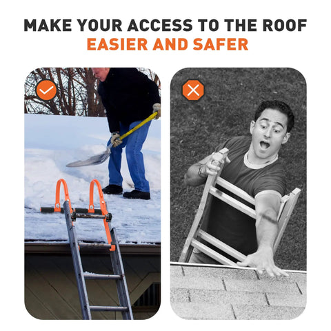 Ladder Roof Hook 2 Pack With Wheel Heavy Duty Steel Stabilizer For Damage Prevention On Steep Roofs comparison image