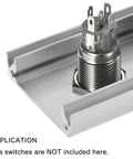 Close-up of 16mm switch mounting in Two Hole 16mm Aluminum Switch Button Station Box With PG7 Cable Gland And Mounting Base.