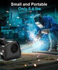 High Velocity Blower Fan Air Mover For Floor Drying And Ventilation, black utility fan near person welding.