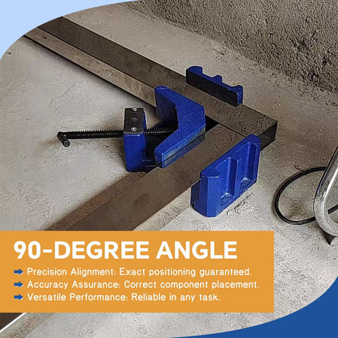 Pro Grade Right Angle Welding Clamp With One Handle 90 Degree Precision, Heavy Duty Cast Iron Two Axis Weld Clamp on table
